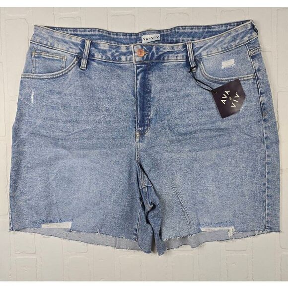 Ava & Viv  Acid Wash Cutoff Shorts Size 22 - Picture 1 of 3
